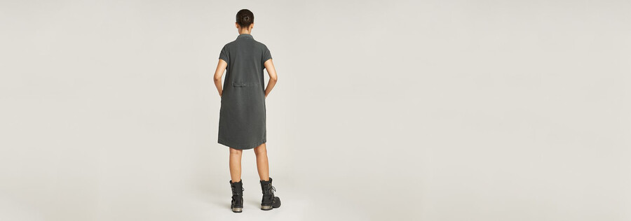 seam detail polo dress