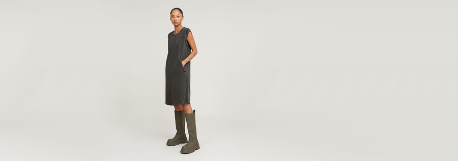 seam detail overdyed loose dress