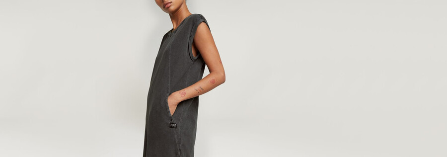 seam detail overdyed loose dress