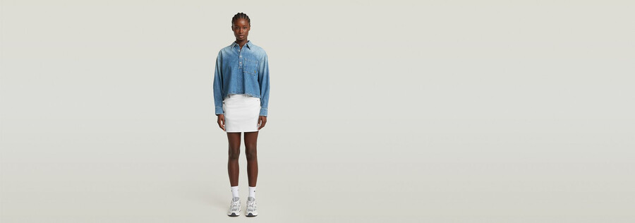mini button through skirt