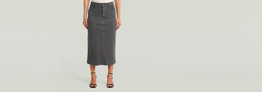 washed midi sweater skirt