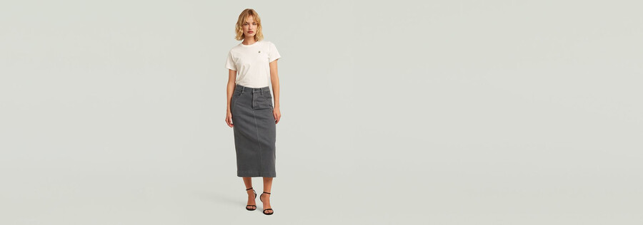 washed midi sweater skirt