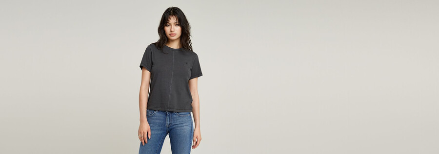 overdyed front seam top