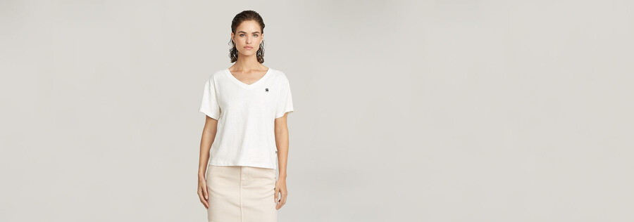 open v-neck relaxed top