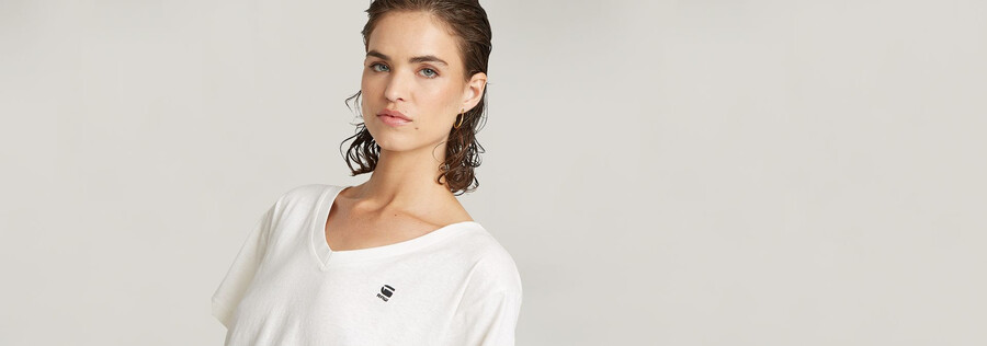 open v-neck relaxed top
