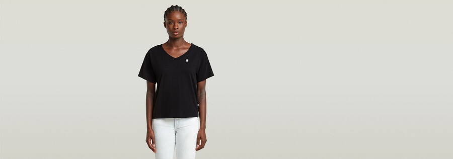 open v-neck relaxed top
