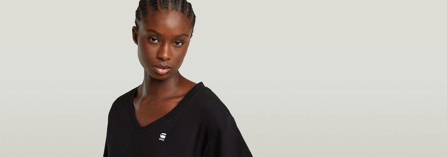 open v-neck relaxed top
