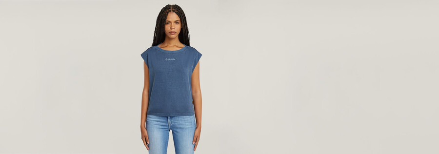 mini g-script logo overdyed top