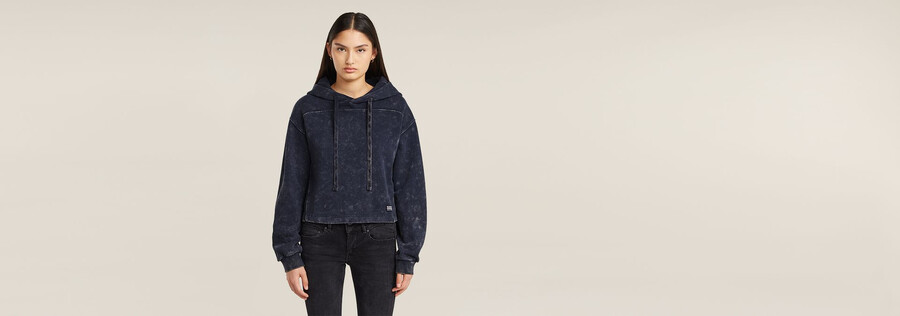overdyed loose hooded sweater
