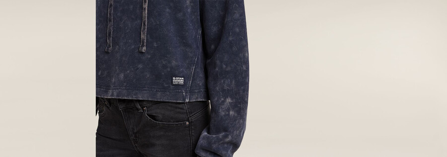 overdyed loose hooded sweater