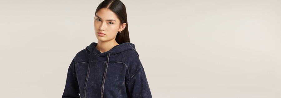 overdyed loose hooded sweater