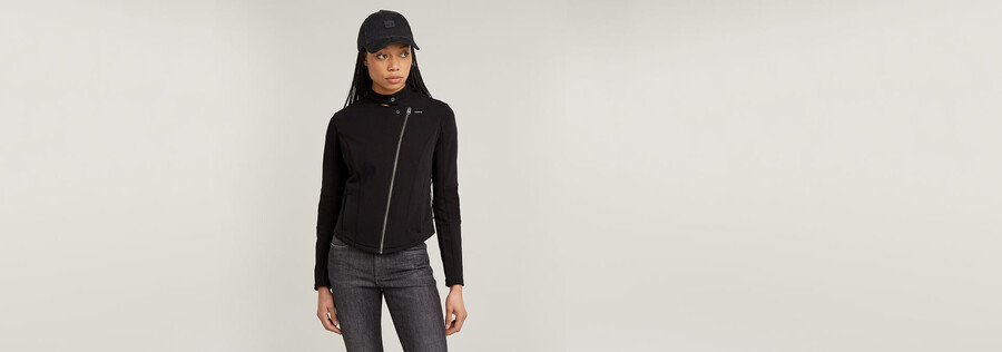 biker slim sweater jacket