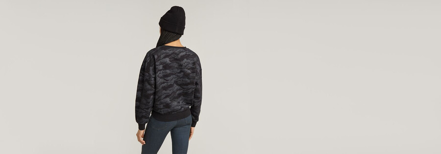 lace aop loose sweater