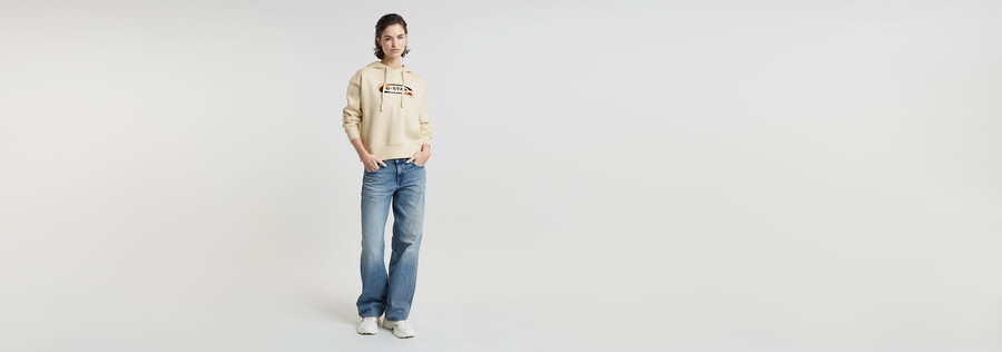 old skool logo loose hoodie