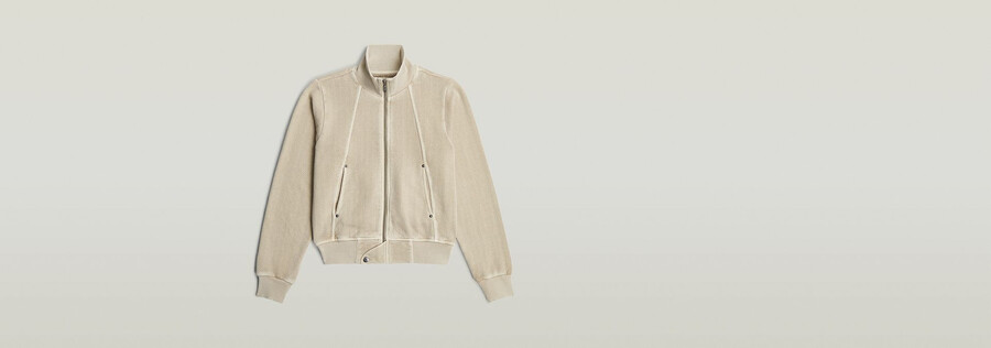 track overdyed slim sweater jacket