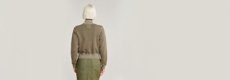 overdyed slim track sweater jacket