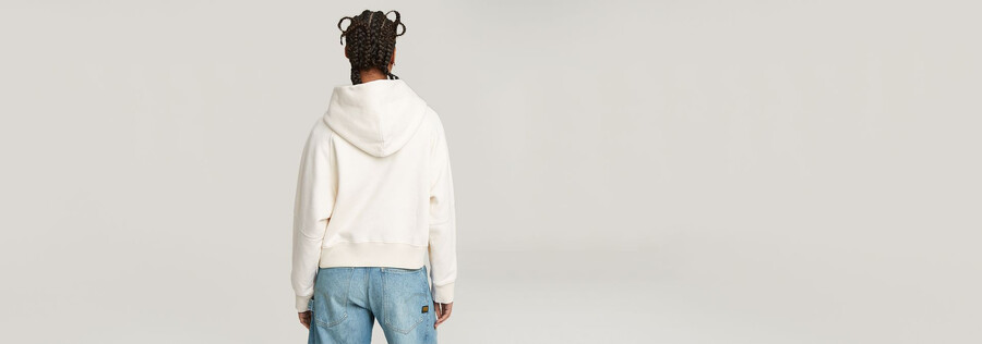embossed oversized hooded sweater