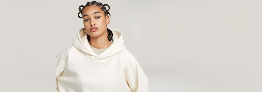 embossed oversized hooded sweater